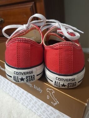 Converse Red Low Top All Star Sneakers